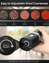 LED High Quality Automatic Operation Rechargeable Mill Electric Salt and Pepper Grinder Set with Charging Base