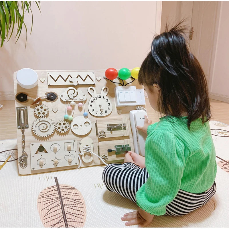 Montessori Activity Busy Board DIY Accessories Material Wooden Toys Busyboard  Early Education Learning Skill Toy Parts