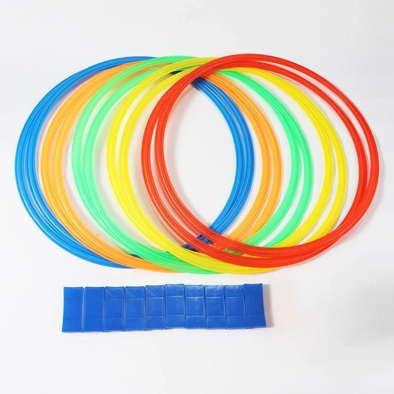 Outdoor s Funny Physical Training Sport Toys Lattice Jump Ring Set Game 10 Hoops 10 Connectors for Park Play Boys Girls