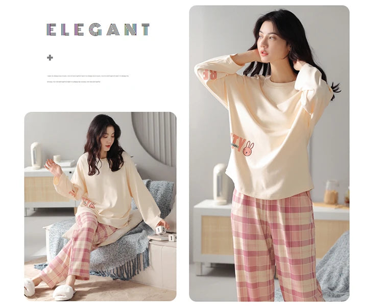 Women’s 2-Piece Pajama Set – Long Sleeve Top & Pants, Loose & Comfortable Winter Loungewear