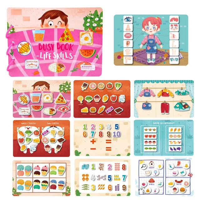 Montessori  Busy Book My First Quiet Book Paste Learning Educational Toys Books  Matching Game Toys for 1 to 3 Y