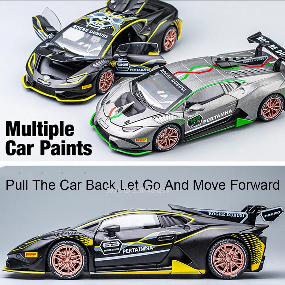 1:32 Scale Lambor Huracan ST EVO Sian Sports Car Model Toy Sound Light Pull Back Simulation Supercar Models Collection Gift Boy