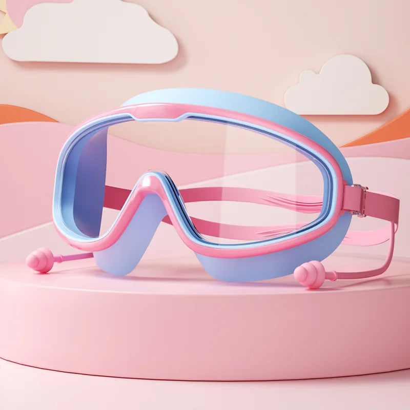 Swimming Goggles Big Frame HD View Anti-fog Waterproof 's Swim Goggles Boys and Girls Multi-color to Choose