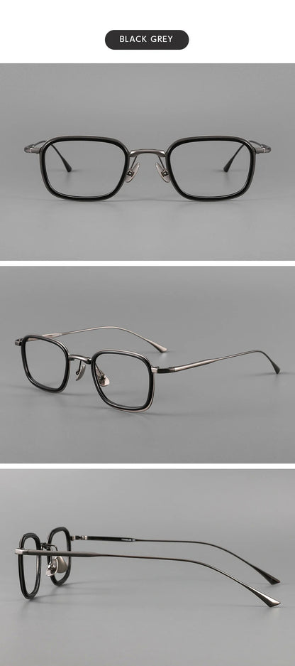 SANGCOO Fashion Square Luxury Acetate Pure Titanium Eyewear ReadingBusiness Retro Optical Prescription Eyeglasses Frame Men19052