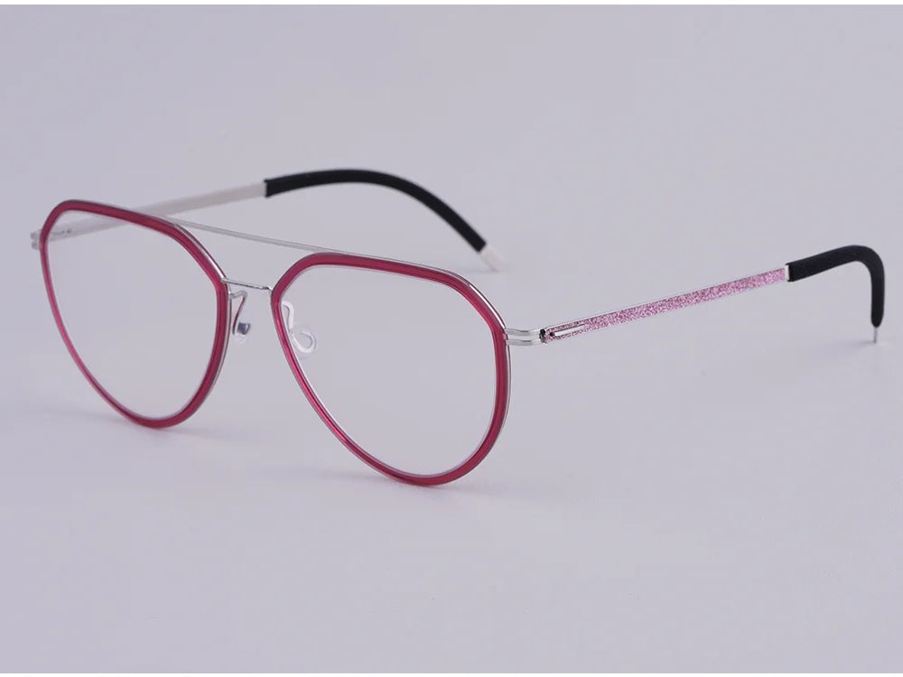 Oversized Pilot Titanium Double Bridge Eyeglasses Frame