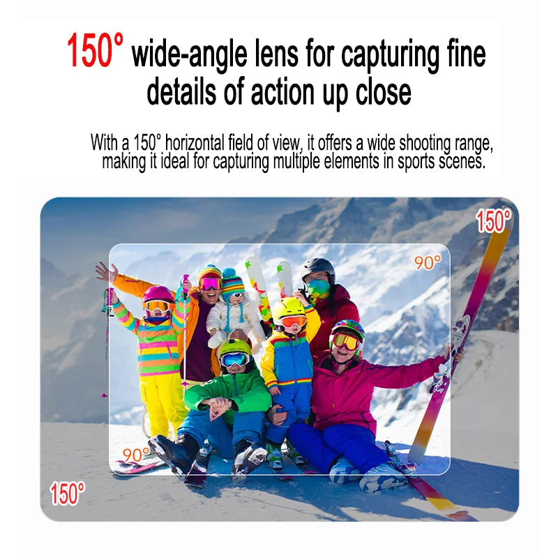5K Action Camera 4K60FPS Waterproof Sport Camera with 6-Axis EIS Touchscreen Dual Screen