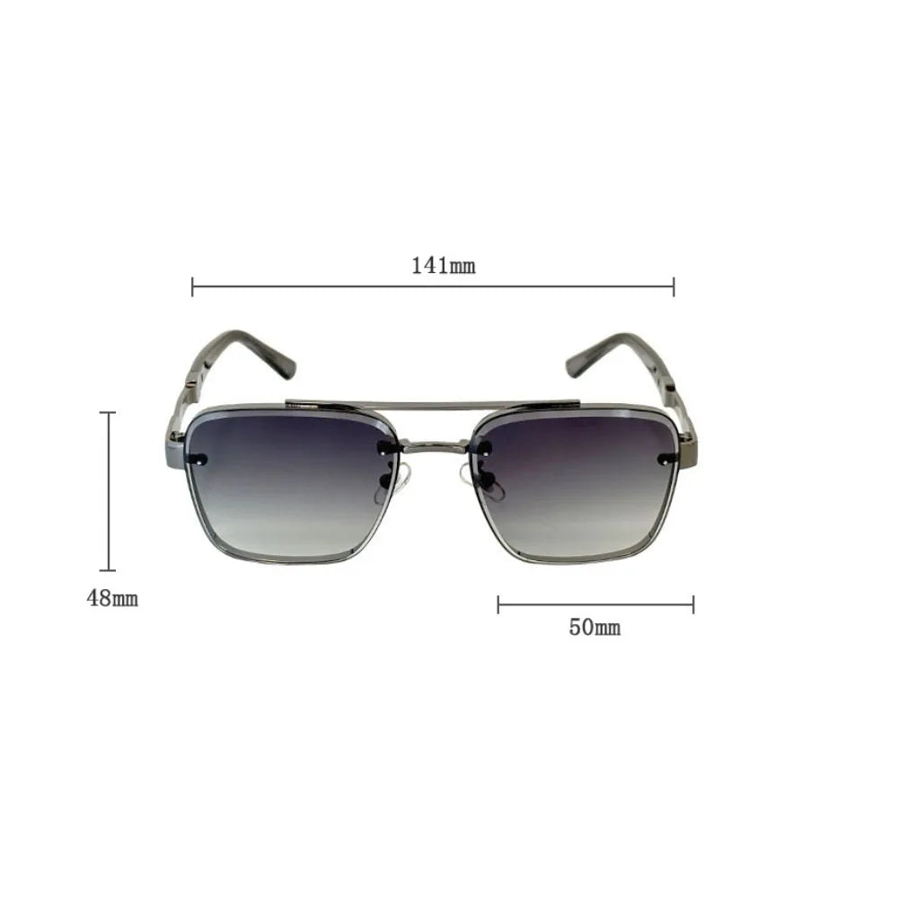 Square Alloy Frame Sunglasses With UV400 Protection