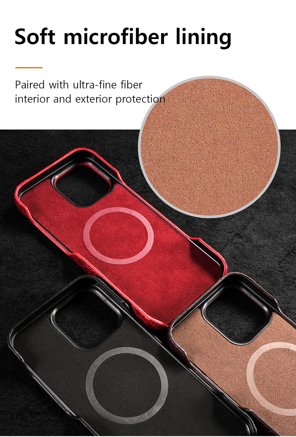 for Magsafe Case for iPhone 15 16 Pro Max Promax 16Pro 15Pro Natural Cowhide Leather  Protector Luxury Phone Back Cover