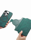 Flip Leather Wallet Case for iPhone 16 15 Pro Max 14 Plus 16E Magsafe Magnetic Detachable Card Slot Holder Cover