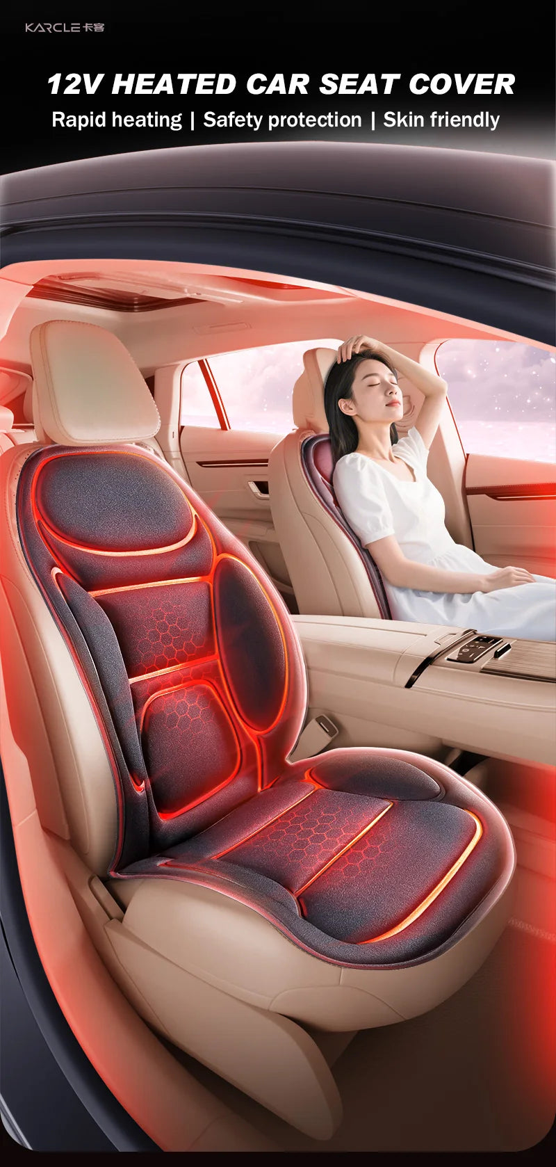 Winter Heated Car Seat Cover 12V Heating Warmer Car Seat Cushion 1/2pcs Auto Universal Car Seat Protector Cloak Cover Pads Set