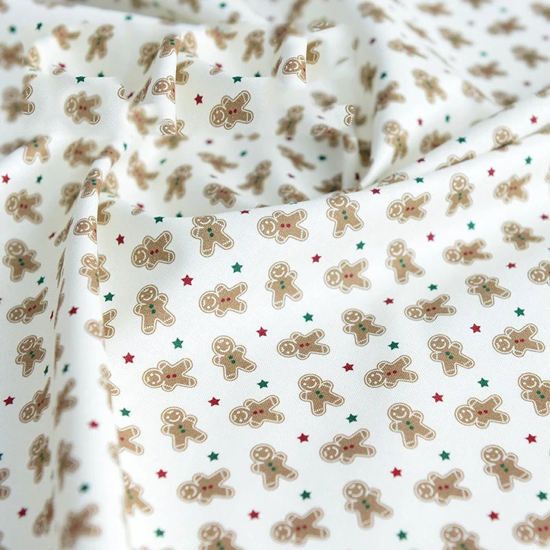 Pure Cotton Digital Printing Christmas Flower 60SManual DIY Decorate Fabric Pillow Clothes Christmas Theme Autumn and Winter New