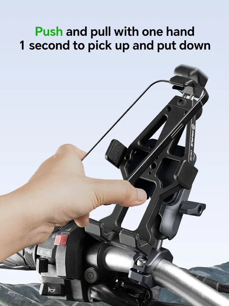Motorcycle Phone holder 360° Rotating Adjustable Aluminum Alloy Handlebar Cell Clip for ATV/ UTV Bike Bicycle Motorbike