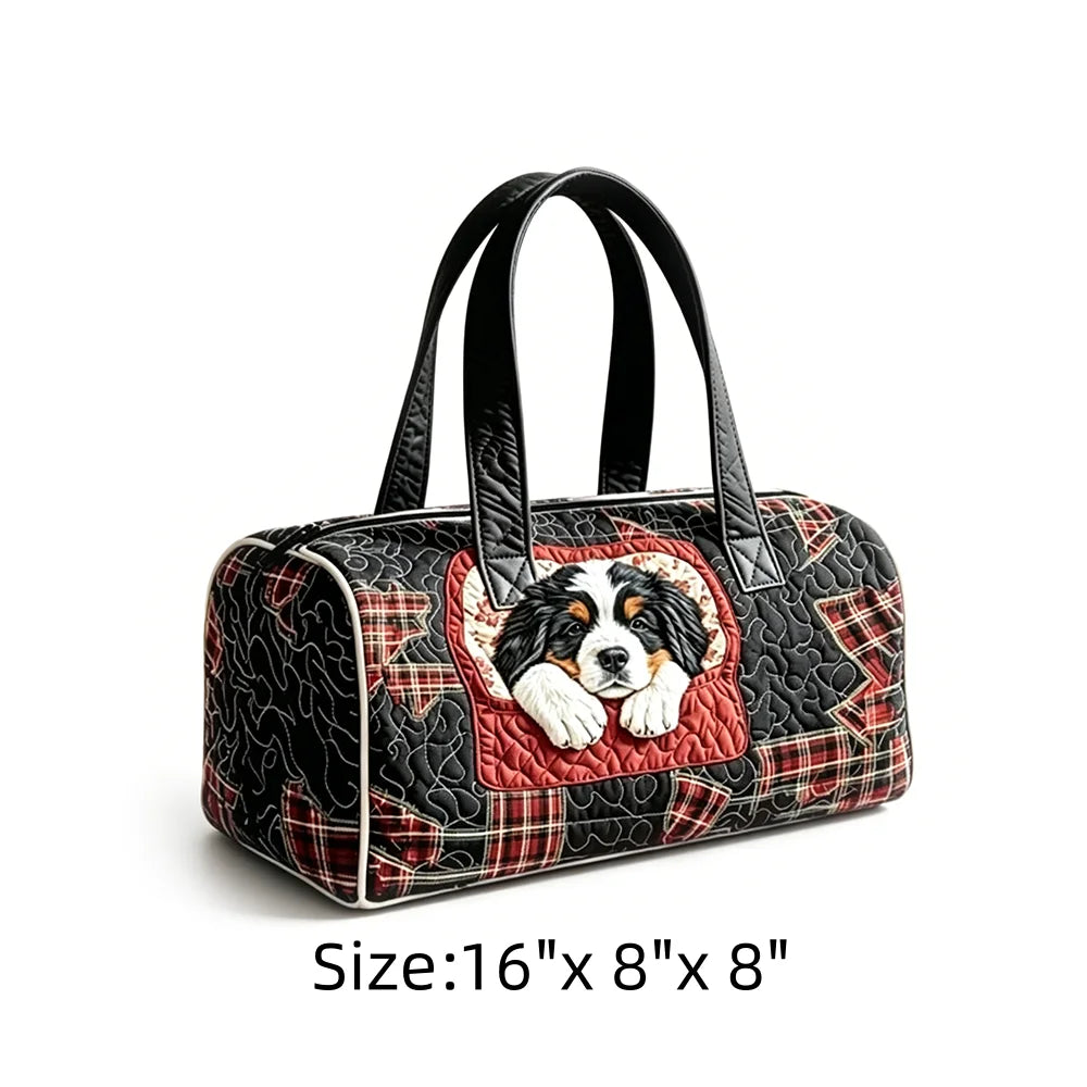 Vintage Animal Print Quilted Duffel Bag Overnight Travel Bag Lightweight Handheld Luggage for Vacation Gym Weekend Getaway