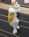 Simulation cat plush Doll Realistic Cute Cat Furry Hanging Ornaments Car Decoration Stuffed Animals Sculptures creative gift