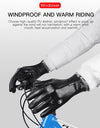 Winter Cycling Gloves Black PU Warm Water Windproof Touchscreen Gloves Skiing Snowboard Motorbike Gloves Men