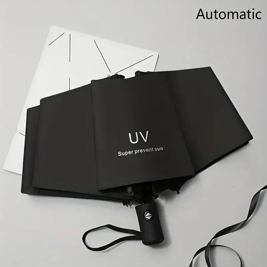 Fully Automatic Folding Umbrella Travel Camping Sun Rain Protection UV Blocking Compact Outdoor Umbrella