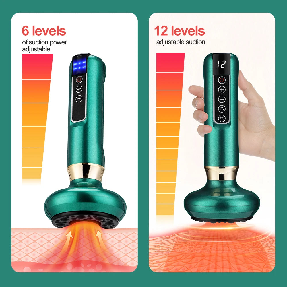 Electric Cupping Massager Vacuum Suction Cup GuaSha Anti Cellulite Beauty Health Scraping Infrared Heat Slimming Massage