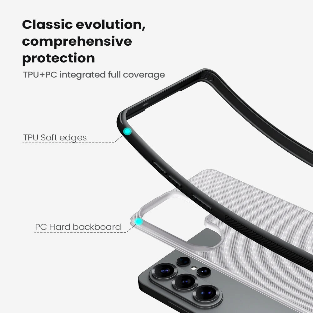 Frosted Shield Pro Airbag Shockproof Case for Samsung Galaxy S26 Ultra / S26 Plus – PC + TPU Anti-Scratch Protective Cover