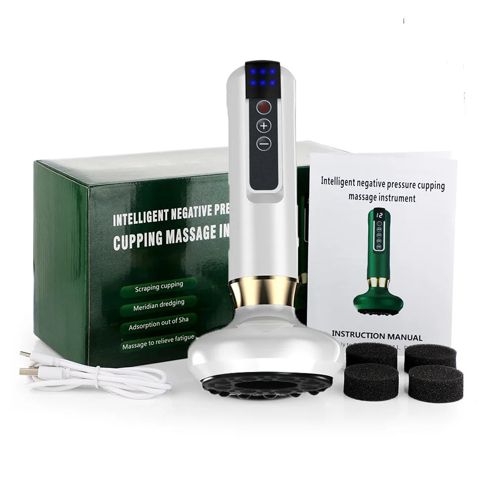 Electric Cupping Massager Vacuum Suction Cup GuaSha Anti Cellulite Beauty Health Scraping Infrared Heat Slimming Massage