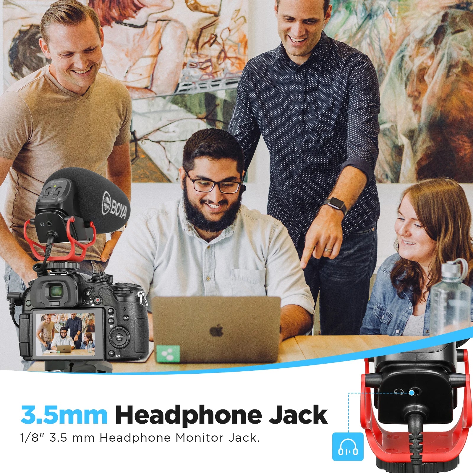 BY-BM3031R Super-cardioid Condenser Shotgun Microphone for DSLR Camcorders Audio Recorders Streaming Youtube Recording Vlog