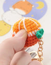 5 Pcs Handmade Weaving Keychain Wool Crochet Unique Knitted Pendant Keyring Strawberry Watermelon Orange Pendant Key Chain Gifts