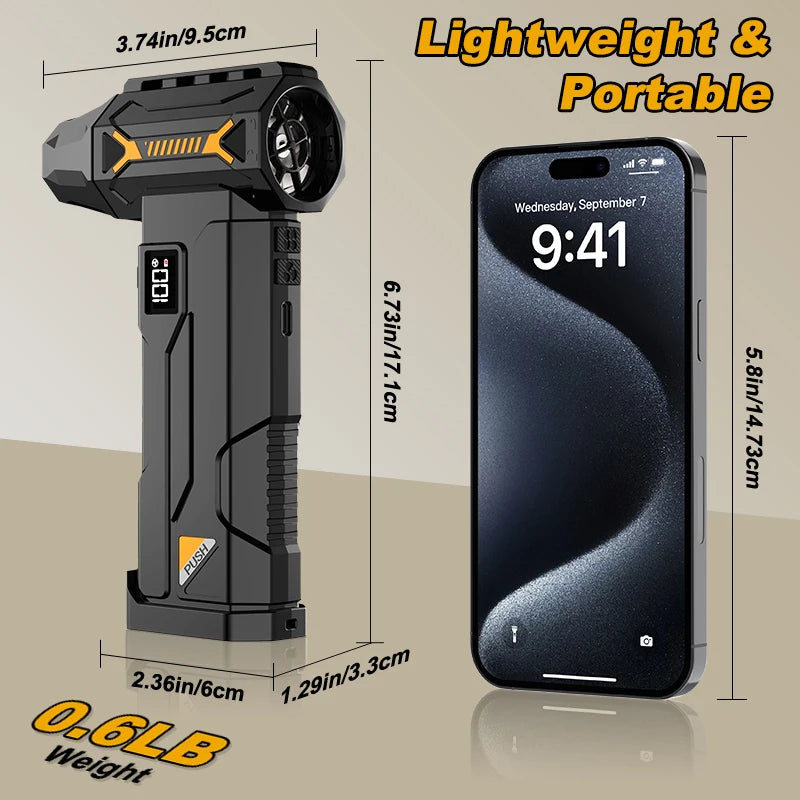 580000RPM Powerful Turbo Blower Usb Rechargeable Cordless Vacuum Cleaner  Strong Wind Pressure Led Lighting Car/ComputerCleaning