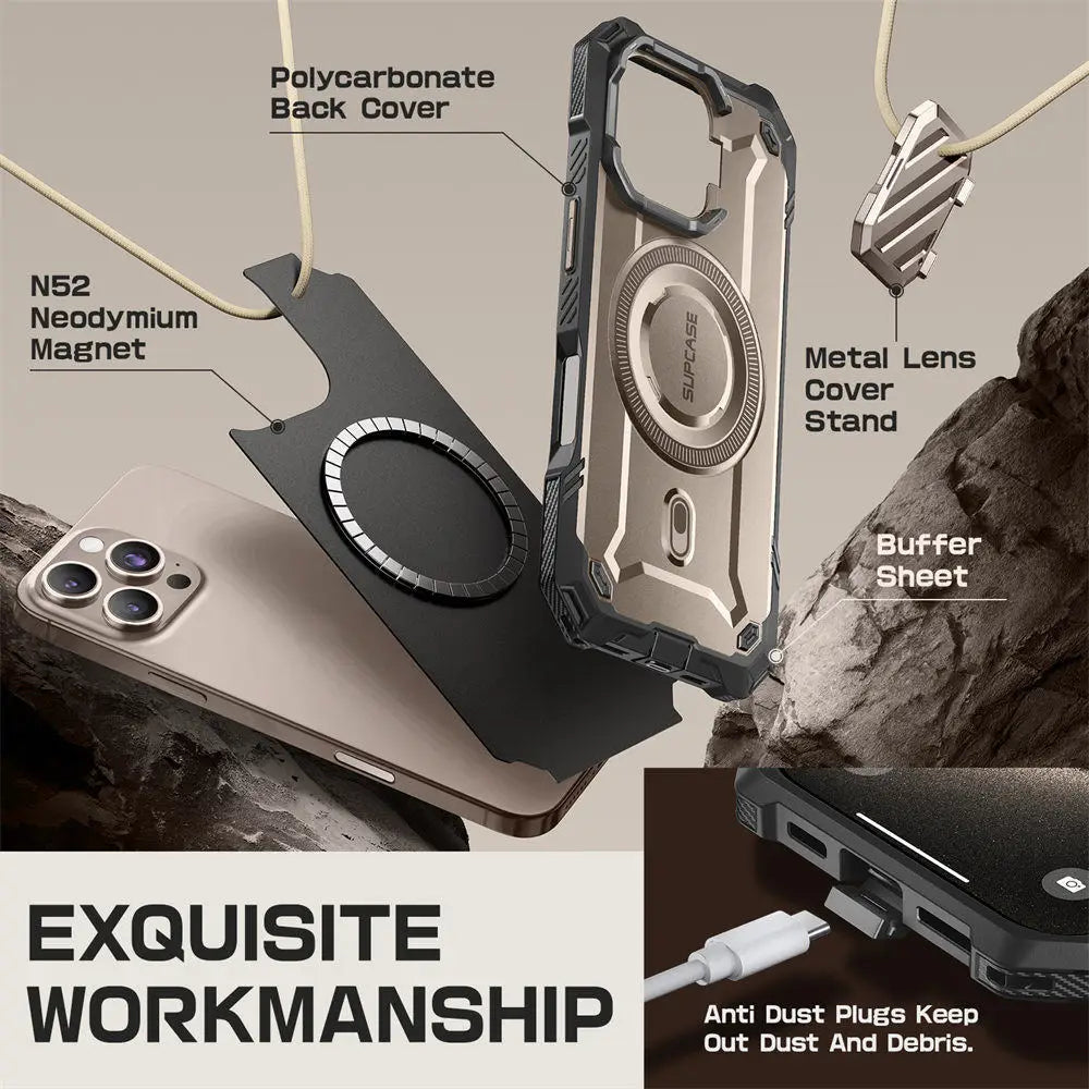 For iPhone 16 Pro Case 6.3" 2024 UB Mag XT Heavy Duty Rugged Strong  Phone Case with Camera Cover
