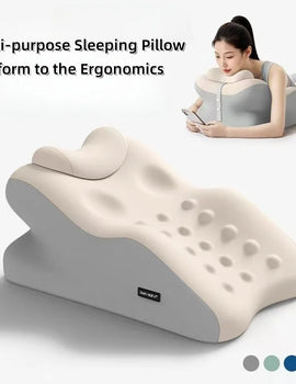 Bed Backrest Pillow Ergonomic Design Lumbar Support Cushion for Home Reading in Bed Sofa Chair Washable Cover Back Pain Relief