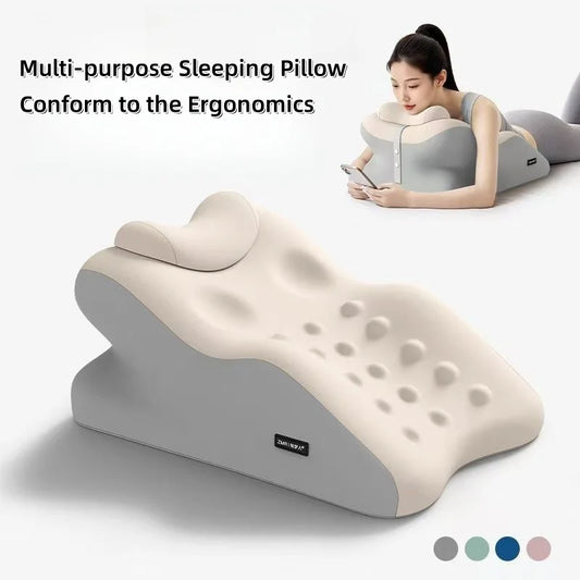 Bed Backrest Pillow Ergonomic Design Lumbar Support Cushion for Home Reading in Bed Sofa Chair Washable Cover Back Pain Relief