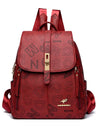 Women's Designer Letter Printing Leather Backpacks Large Capacity Travel Shoulder Bags Totes School Bag
