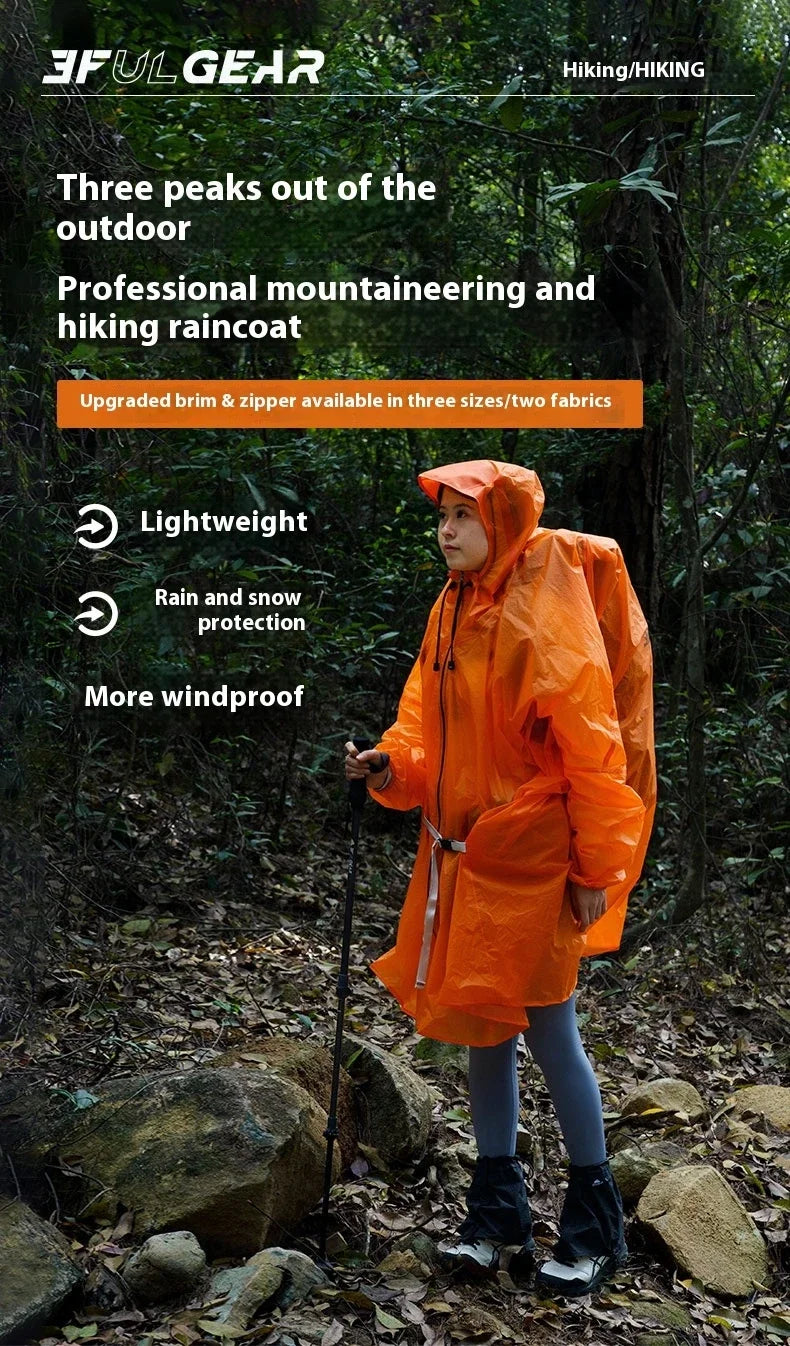 Ultralight Waterproof Zipper Raincoat for Hiking Camping and Travel