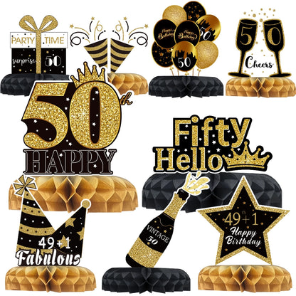 Happy 50th Birthday Backdrop Background Banner For Man Napkin Balloon Door Curtain 50 Years Anniversary 50 Birthday Party Decor