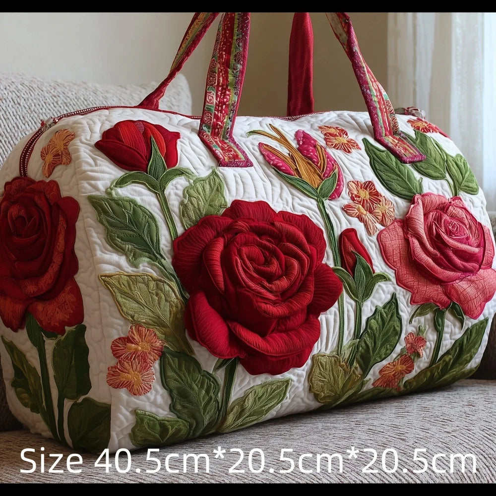 Fashion 3D Printed Quilted Travel Bag for Women Floral Tote Weekender Large Flower Pattern Carry On Handbag Vacation Bags