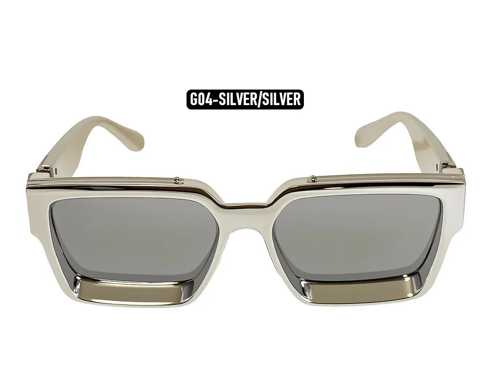 Vintage Square Thick Frame Sunglasses With UV400 Protection