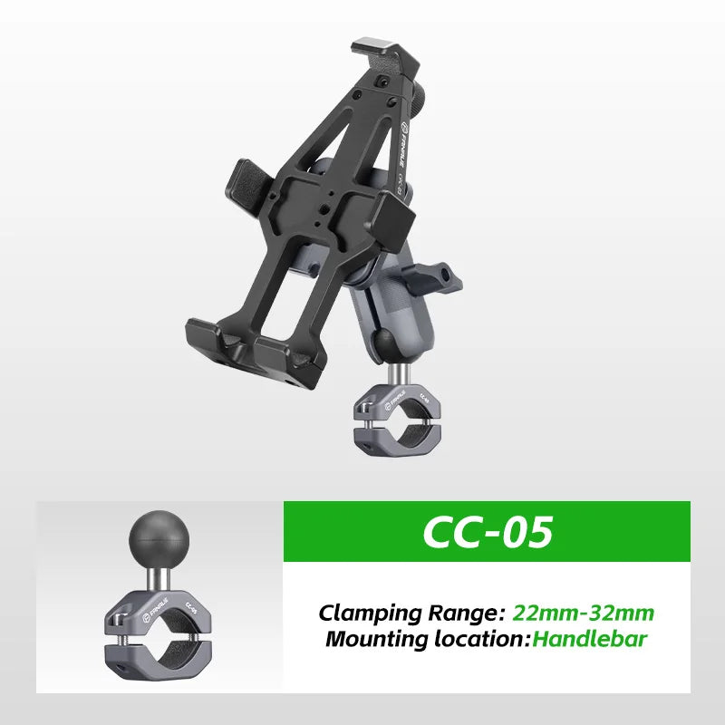 Motorcycle Phone holder 360° Rotating Adjustable Aluminum Alloy Handlebar Cell Clip for ATV/ UTV Bike Bicycle Motorbike