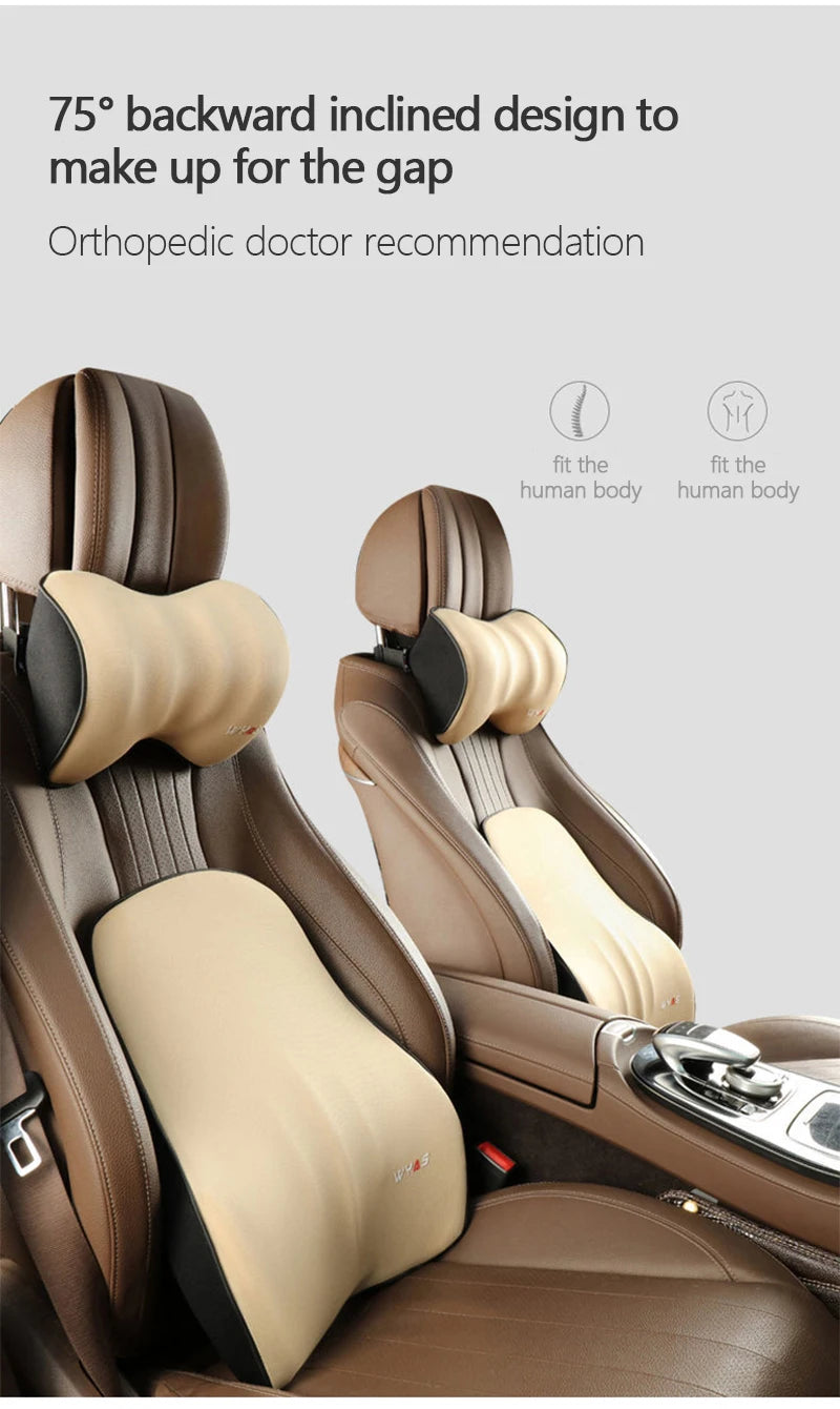 Car Lumbar Support Headrest Neck Pillow Support Universal Soft Neck Pillows Cushion Car Memory Foam Lumbar Pillow Back Support