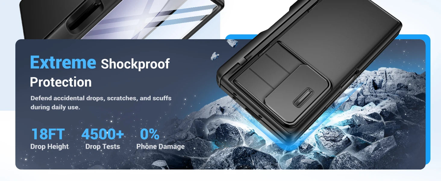 Big Stand For Z Fold 5 Case with Slide Camera Cover Built-in HD Screen Protector Full Body Heavy Duty Shockproof Slim Phone Case