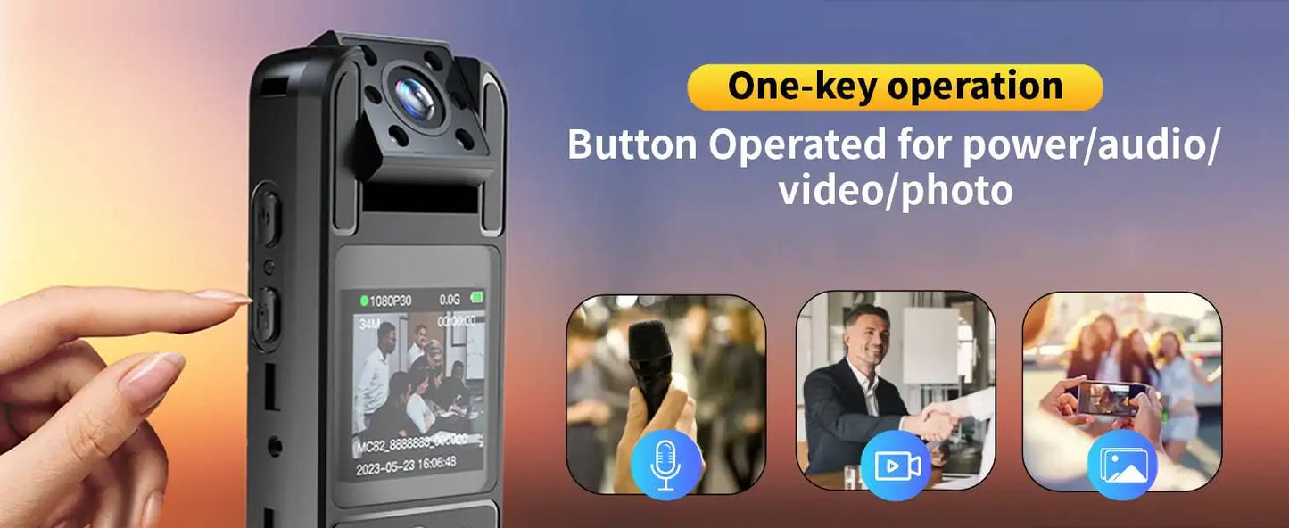 4K Mini Action Camera with Night Vision, WiFi & 180° Rotating Lens Portable Body Cam Recorder