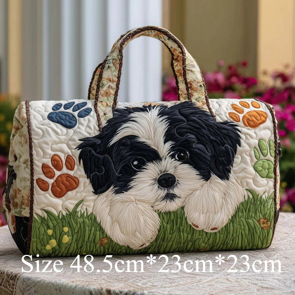 3D Print Quilted Dog Travel Bags Artistic Pet Dog Lovers Durable Weekend Gym Yoga Unique Dachshund Corgi French Bulldog Design
