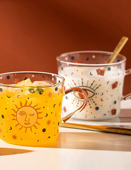 500ml Creative Glass Scale Handgrip Mug Breakfast Milk Coffee Couple Mug Home Tumbler Water Drinkware Fruit Juice Cups