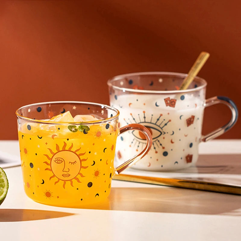 500ml Creative Glass Scale Handgrip Mug Breakfast Milk Coffee Couple Mug Home Tumbler Water Drinkware Fruit Juice Cups