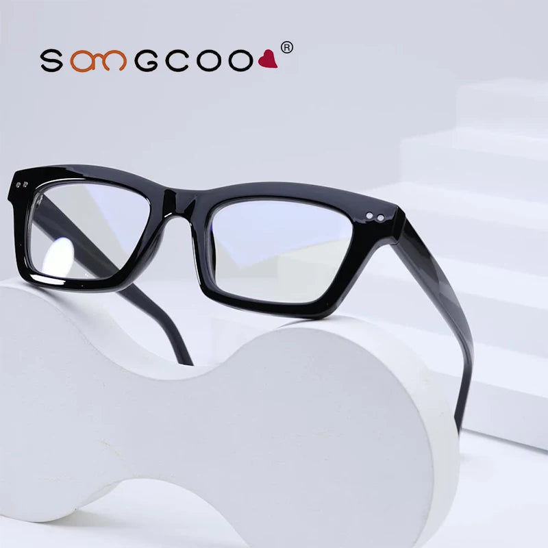 HONGMEI Men's Anti Blue Light Reading Glasses Brand Simple Myopia Prescription Glasses Men  Optical Eyewear Glasses Frame 2191