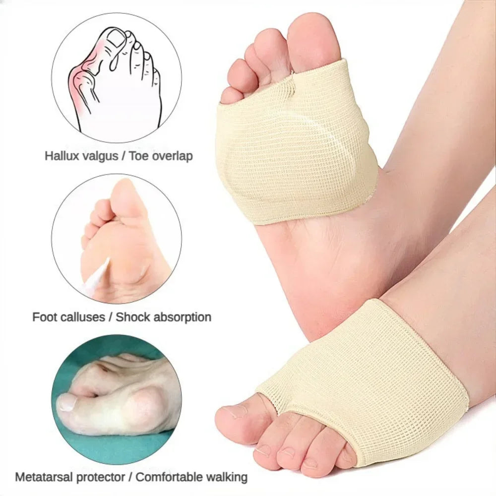 Metatarsal Pads for Women and Men Forefoot Pad for Ball of Foot Pain Relief Insoles Half Sock Support Soft Gel Foot Cushion 2pcs