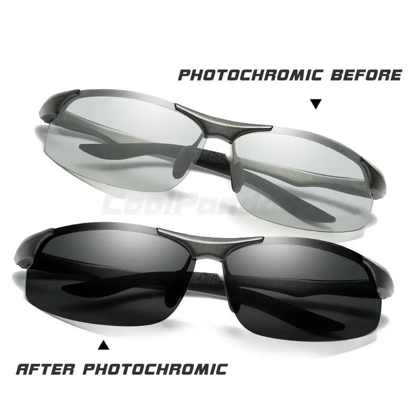 Aluminum Photochromic Polarized UV400 Mirror Driving Sunglasses for Men Women