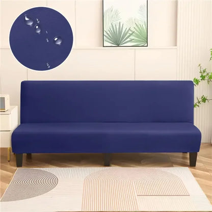 Armless Sofa Covers Elastic Solid Color Sofa Bed Cover Folding Seat Slipcover Dust-proof Stretch Couch Protector for Living Room