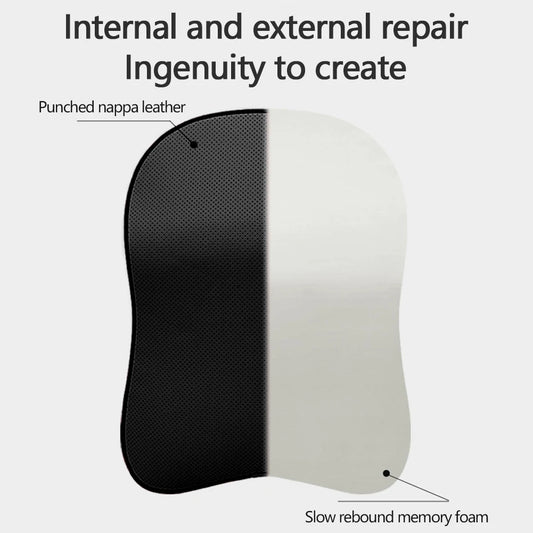 3D Nappa Leather Memory Foam Car Neck Support Pillow