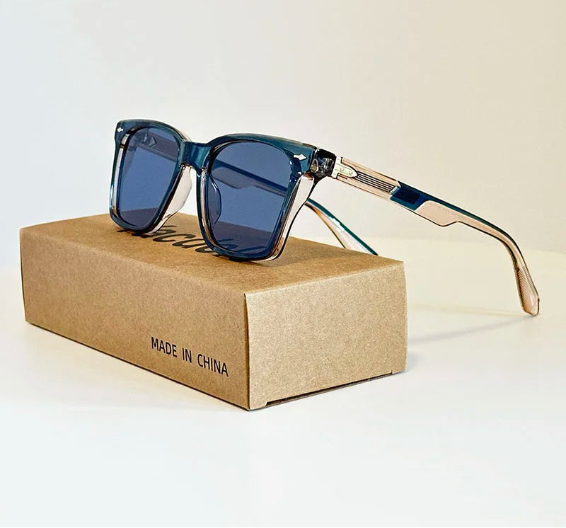 Square Vintage Sunglasses With UV400 Protection