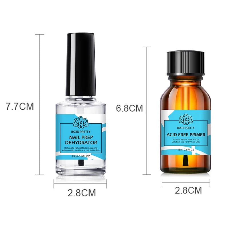 15ml Nail Primer Nail Prep Dehydrate Base Top Coat Gel Nail Polish No Need Of UV LED Lamp Nail Art Varnish Manicure