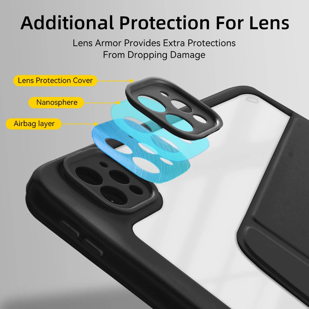 For Tablet iPad Pro 11 Case For Pro 12.9 Air 5 4 10.9 iPad 10th 7/8/9th Generation Mini 6 360° Rotatable Transparent Back Cover