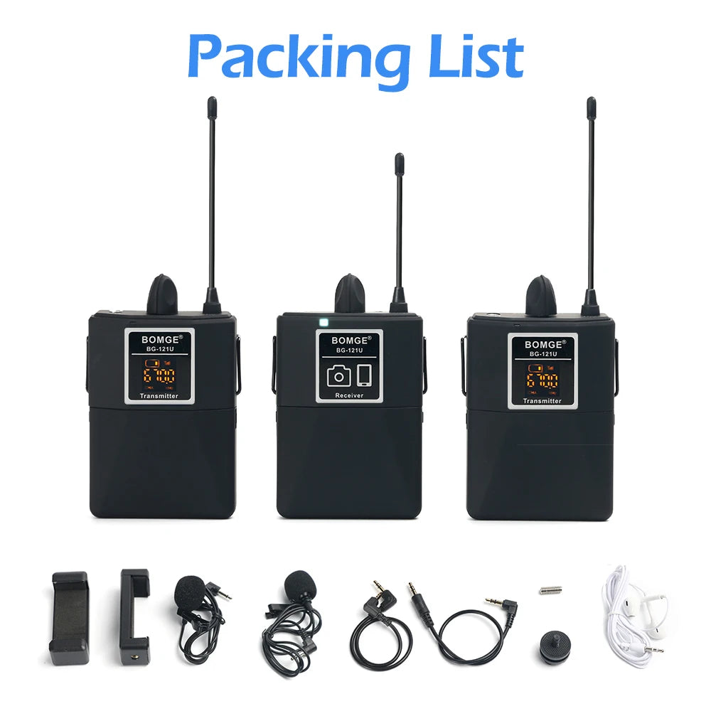 Wireless Lavalier Microphone System with Dual Transmitters for Smartphones Cameras and Live Streaming